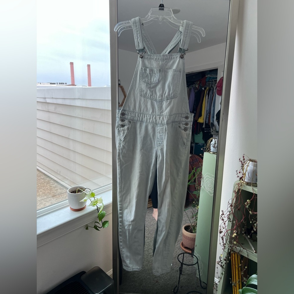 Light wash overalls